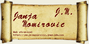 Janja Momirović vizit kartica